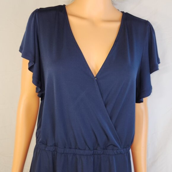 Michael Kors, wrap, blouse, corset, navy blue, size L - Picture 5 of 15